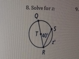 Solve for z: 9.