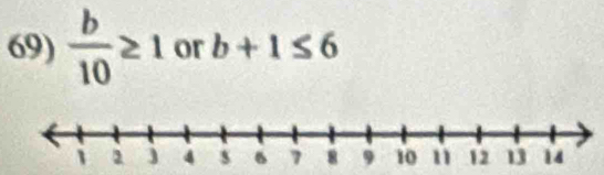  b/10 ≥ 1 or b+1≤ 6