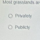 Most grasslands an 
Privately 
Publicly