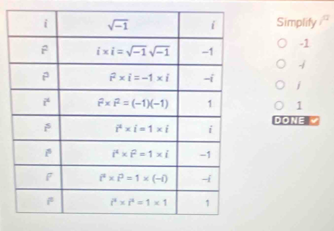 Simplify
-1
j
j
1
DONE