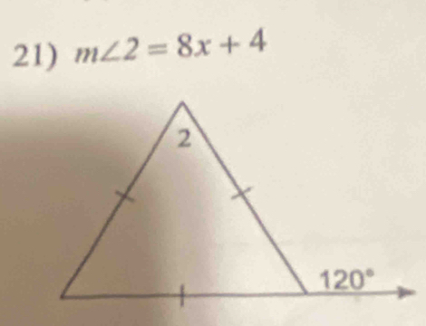 m∠ 2=8x+4