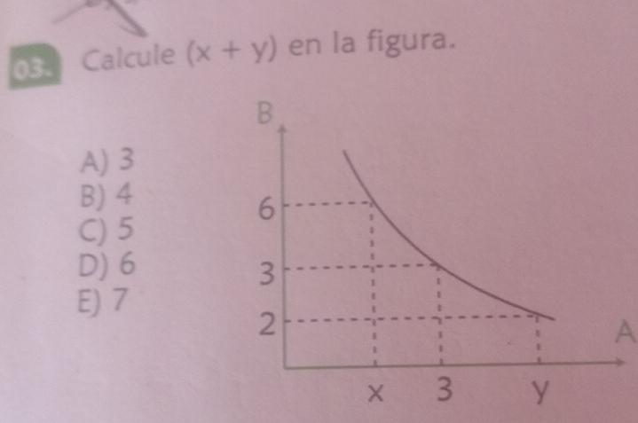 Calcule (x+y) en la figura.
A) 3
B) 4
C) 5
D) 6
E) 7
A