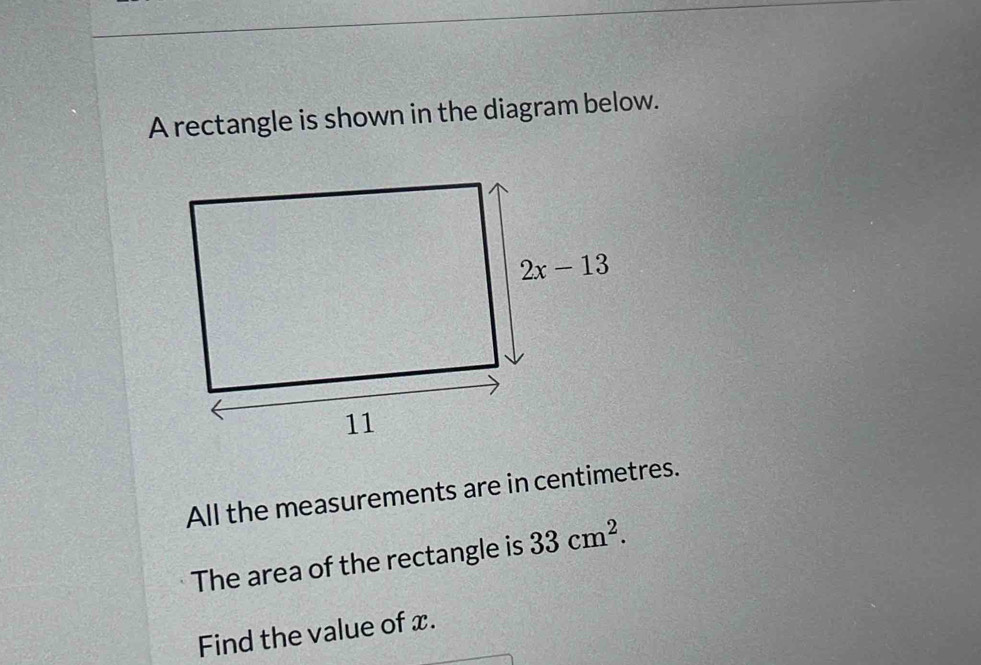 แก้ไขแล้ว:A rectangle is shown in the diagram below. All the ...