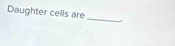 Daughter cells are 
_ 
.