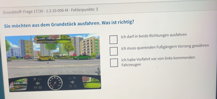 Sie Mchten Aus Dem Grundstck Ausfahren Was Ist Richtig