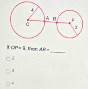 If OP=9 , then AB=
_
2
3
4