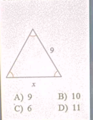 A) 9 B) 10
℃) 6 D) 11