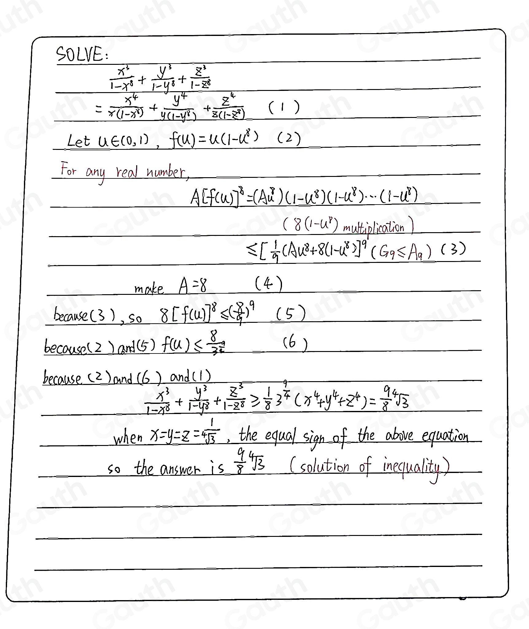 Solved: Let x, y, z be positive real numbers such that x^4+y^4+z^4=1 ...