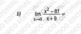 limlimits _xto 9 (x^2-81)/x+9 =