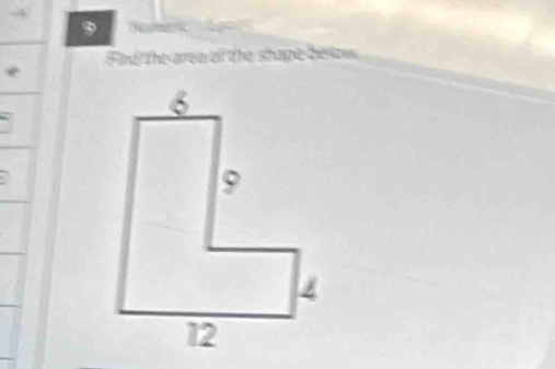 Find the aren of the shape be low