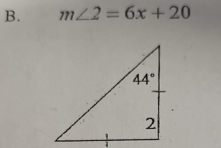 m∠ 2=6x+20