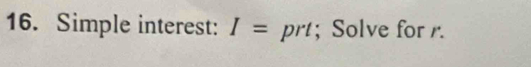 Simple interest: I=  3/2 ; Solve for r.