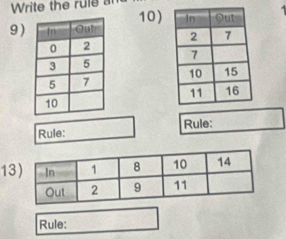 Write the rule 
10) 
9) 
Rule: 
Rule: 
13 
Rule: