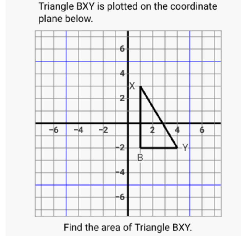 Triangle BXY is plotted on the coordinate