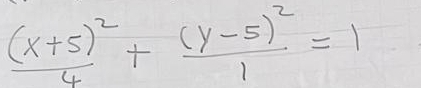 frac (x+5)^24+frac (y-5)^21=1