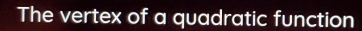 The vertex of a quadratic function