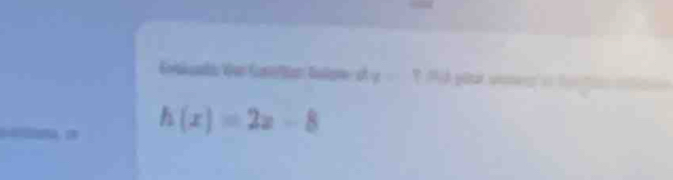 x=9.8d

h(x)=2x-8