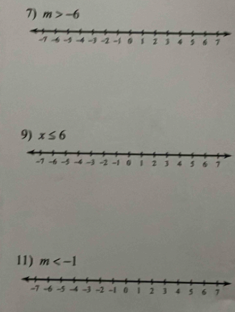 m>-6
11) m