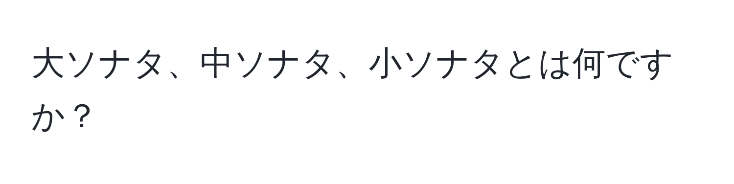 大ソナタ、中ソナタ、小ソナタとは何ですか？