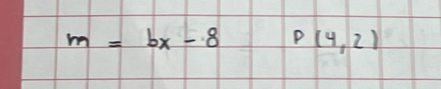 m=bx-8
P(4,2)