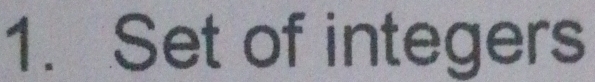 Set of integers