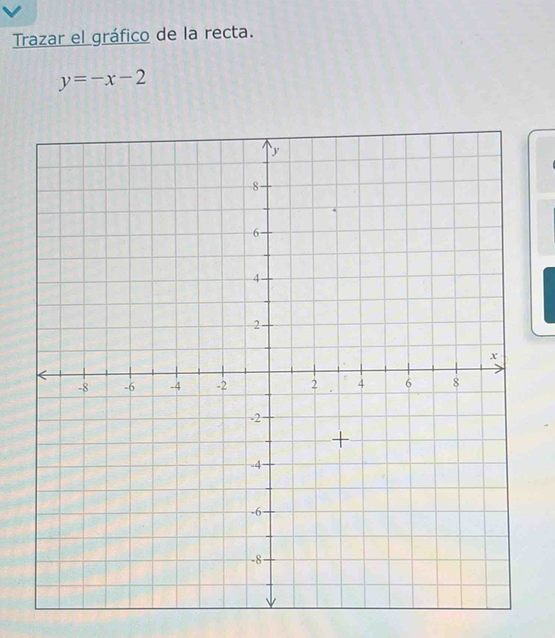 Trazar el gráfico de la recta.
y=-x-2