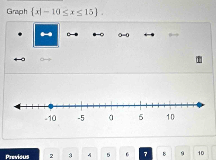 Graph  x|-10≤ x≤ 15. 
。 
Previous 2 3 4 5 6 7 8 9 10