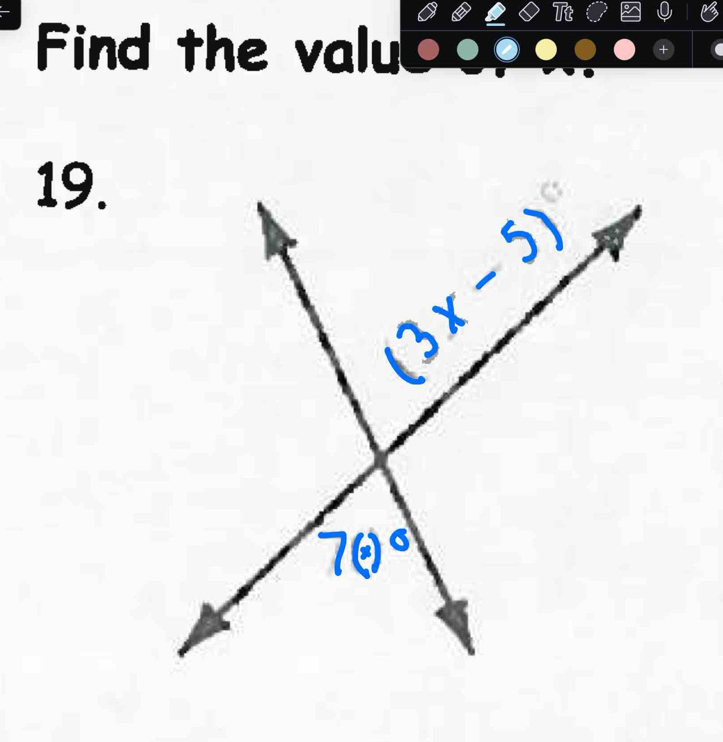 Find the valu
+
19.