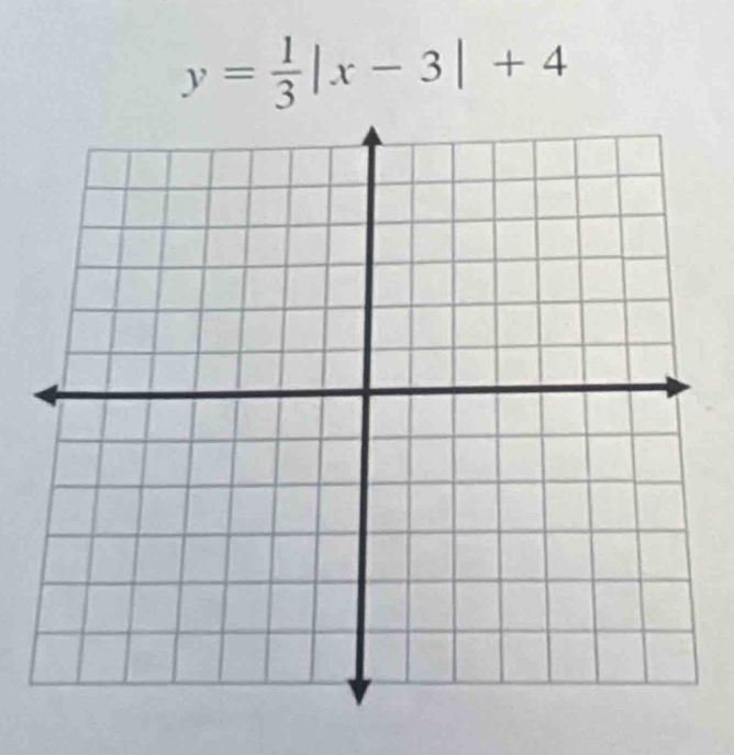 y= 1/3 |x-3|+4