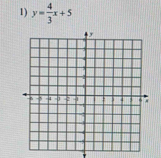 y= 4/3 x+5
T
Y