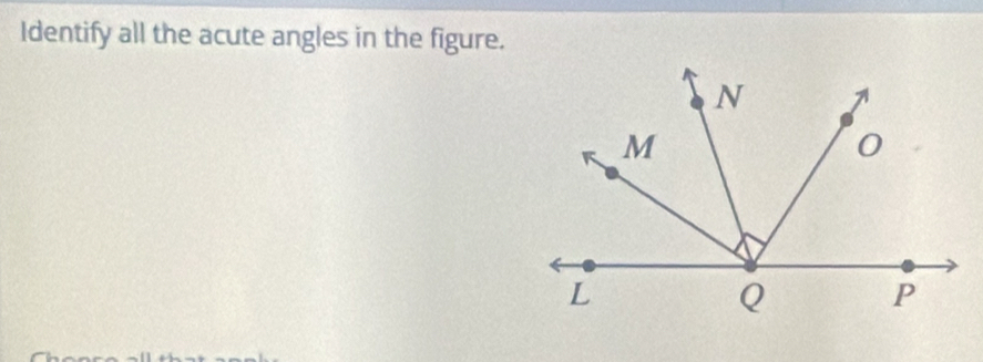 Identify all the acute angles in the figure.