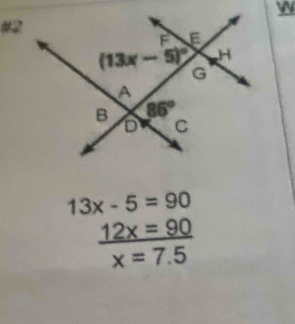 #2
13x-5=90
 12x=90/x=7.5 