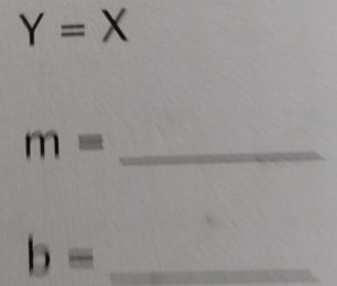 Y=X
m= _
b= _