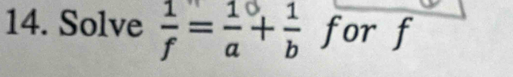 Solve ; -a+; for f