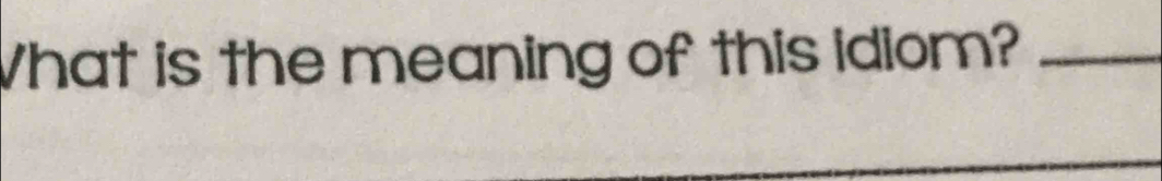 What is the meaning of this idiom?_