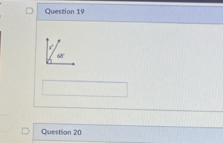 x°
68°
Question 20