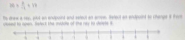 30≥slant  8/-1 +19
To draw a ray, plot an endpoint and select an arrow. Select an endpoint to change it from 
closed to open. Select the middle of the ray to delete it. 
S 3 -2 n a 4