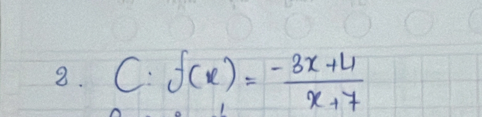 C:f(x)= (-3x+4)/x+7 