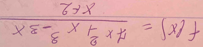 f(x)= (7x^2+x^3-3x)/x+2 