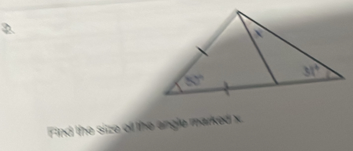 Find the size of the engle marked x.