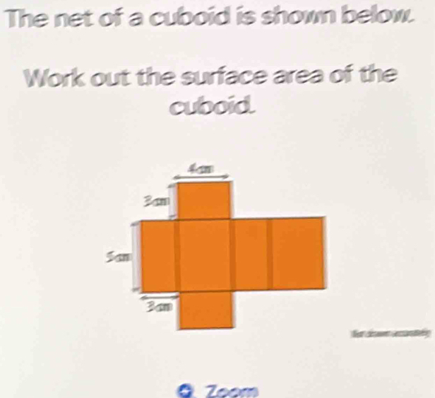 Solved: The net of a cuboid is shown below. Work out the surface area ...