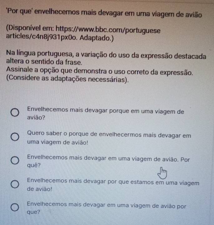 Resolvido:'Por que' envelhecemos mais devagar em uma viagem de avião ...