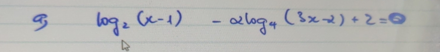 a
log _2(x-1)-alog _4(3x-2)+2=0