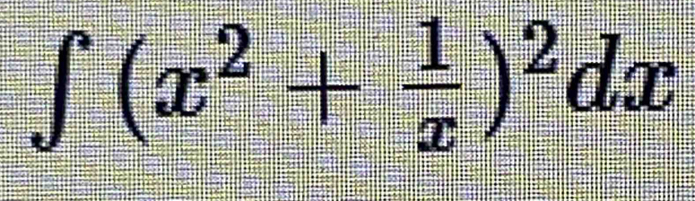 ∈t (x^2+ 1/x )^2dx