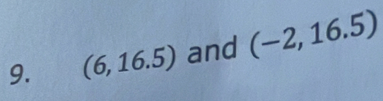 (6,16.5) and (-2,16.5)