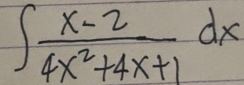 ∈t  (x-2)/4x^2+4x+1 dx