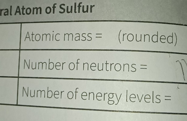 ral Atom of Sulfur