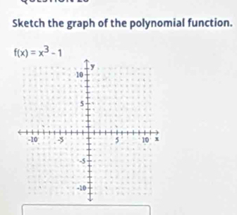 Sketch the graph of the polynomial function.
f(x)=x^3-1