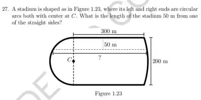 Solved: A stadium is shaped as in Figure 1.23, where its left and right ...