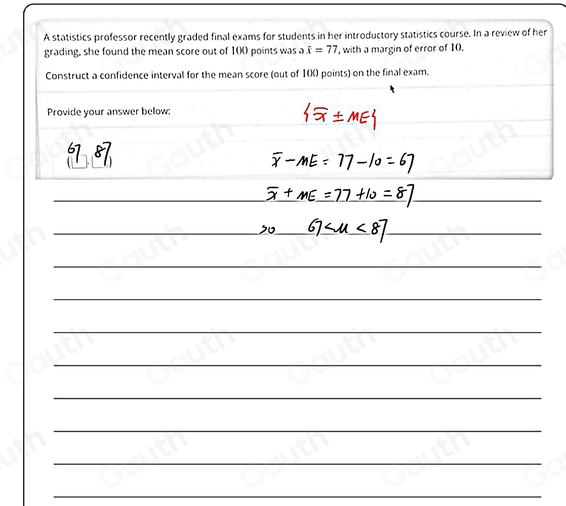 Solved: A statistics professor recently graded final exams for students ...